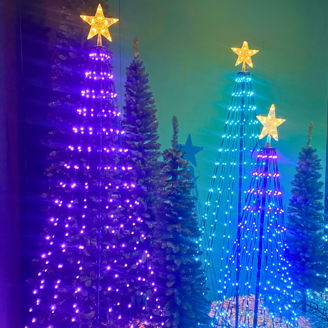Verlichte bomen