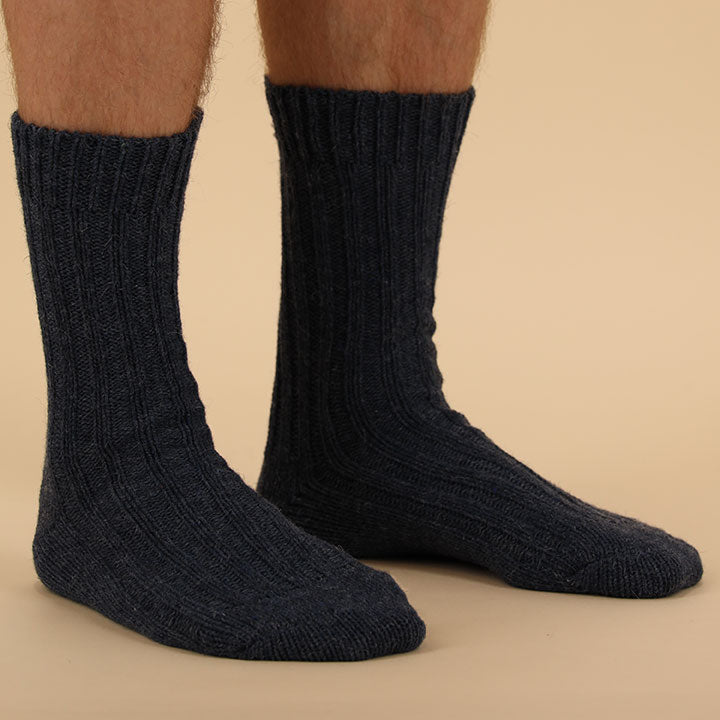 apollo men alpaca wool casual socks 2-pack 43/46 multi beige