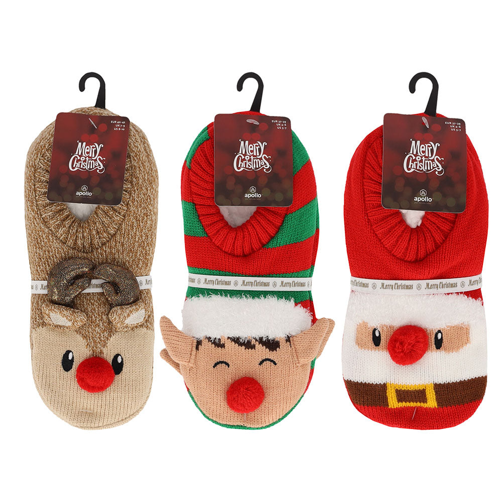 apollo ladies x-mas knit ballerina booties 3d 40/42 combi a ass 2