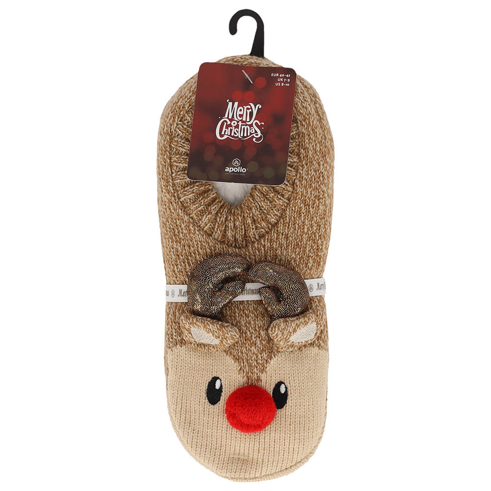 apollo ladies x-mas knit ballerina booties 3d 37/39 combi b ass 2