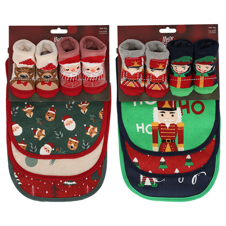 apollo babies x-mas socks + bibs set one size combi a ass 2