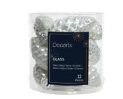 dennenappel glas enamel, matt mix winterwit d.2.5cm x h.6cm