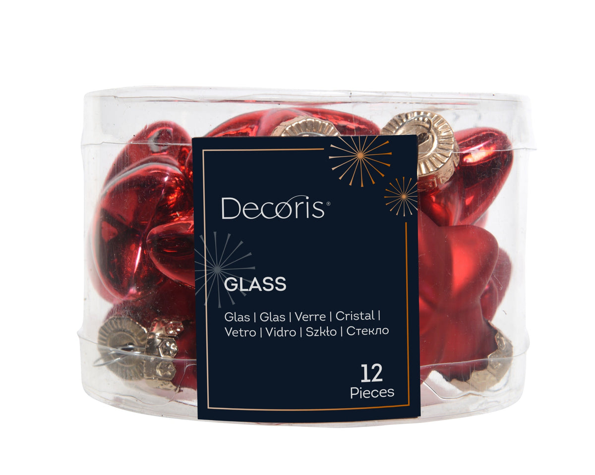 ster glas shiny,matt mix kerstrood l.2cm x w.4.5cm x h.4cm