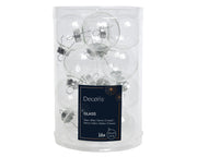 kerstballen glas transparant/helder d.3.5cm koker a 16 stuks