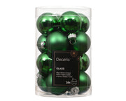 kerstballen glas shiny/mat mix jolly groen d.3.5cm koker a 16 stuks
