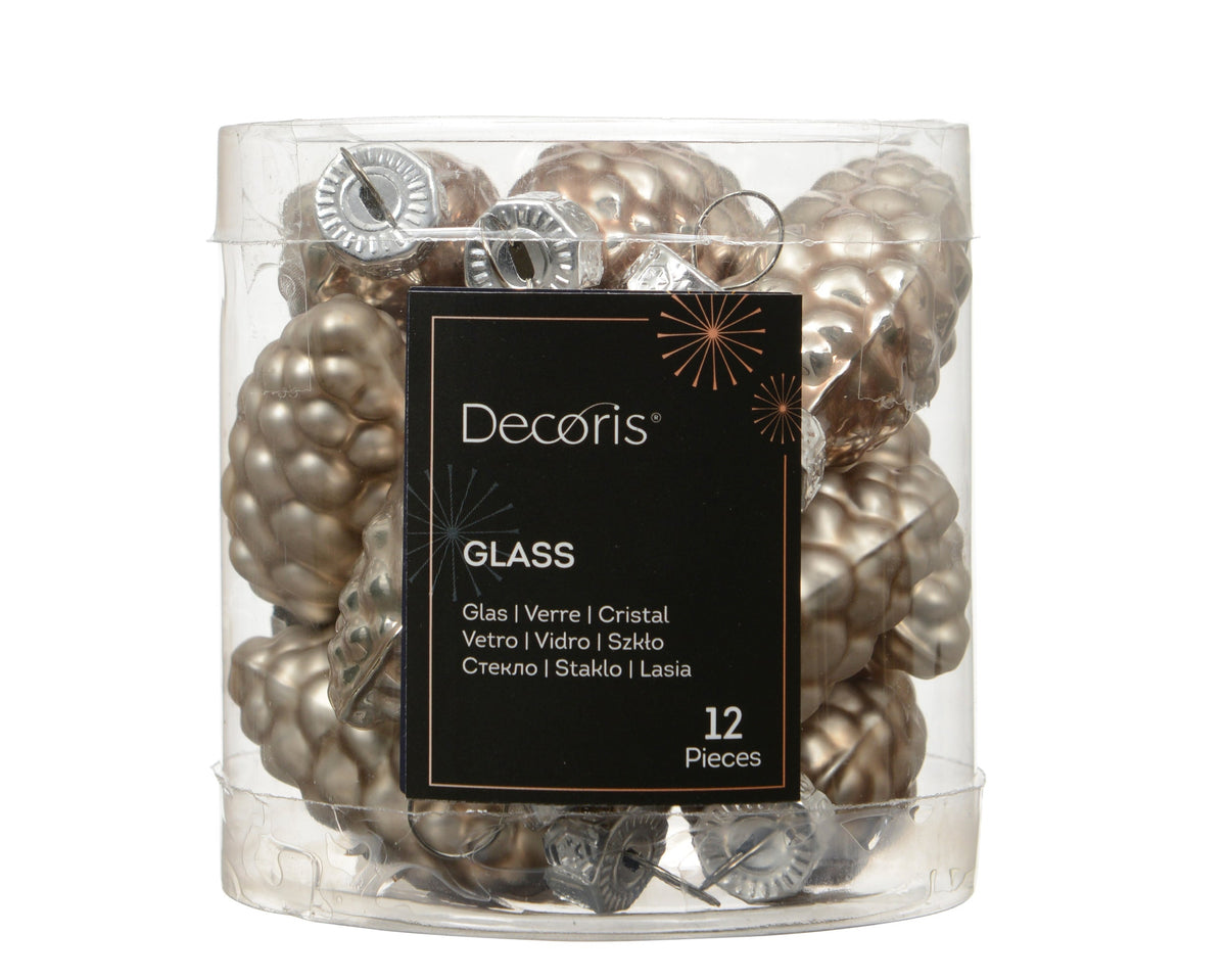 dennenappel glas enamel - matt mix smokey parel d.2.5cm x h.6cm