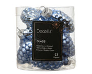 dennenappel glas shiny - matt mix ochtend blauw d.2.5cm x h.6cm