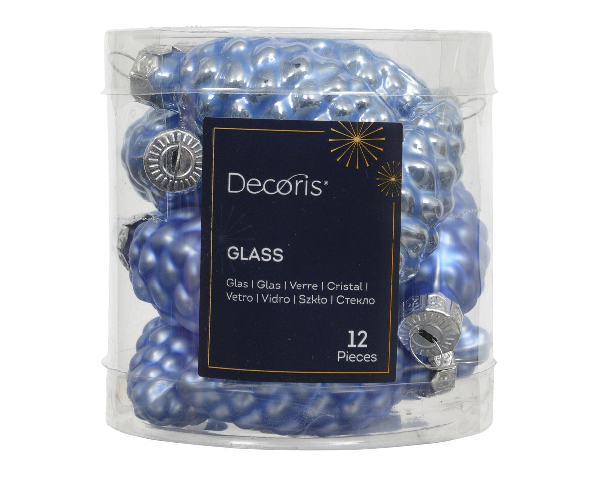 dennenappel glas en-mt mix sky blue d.2.5cm x h.6cm