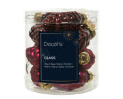 dennenappel glas shiny,matt mix ossenbloed d.2.5cm x h.6cm