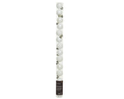 kerstballen polystyreen matt, glitter mix winterwit d.3cm koker a 14 stuks