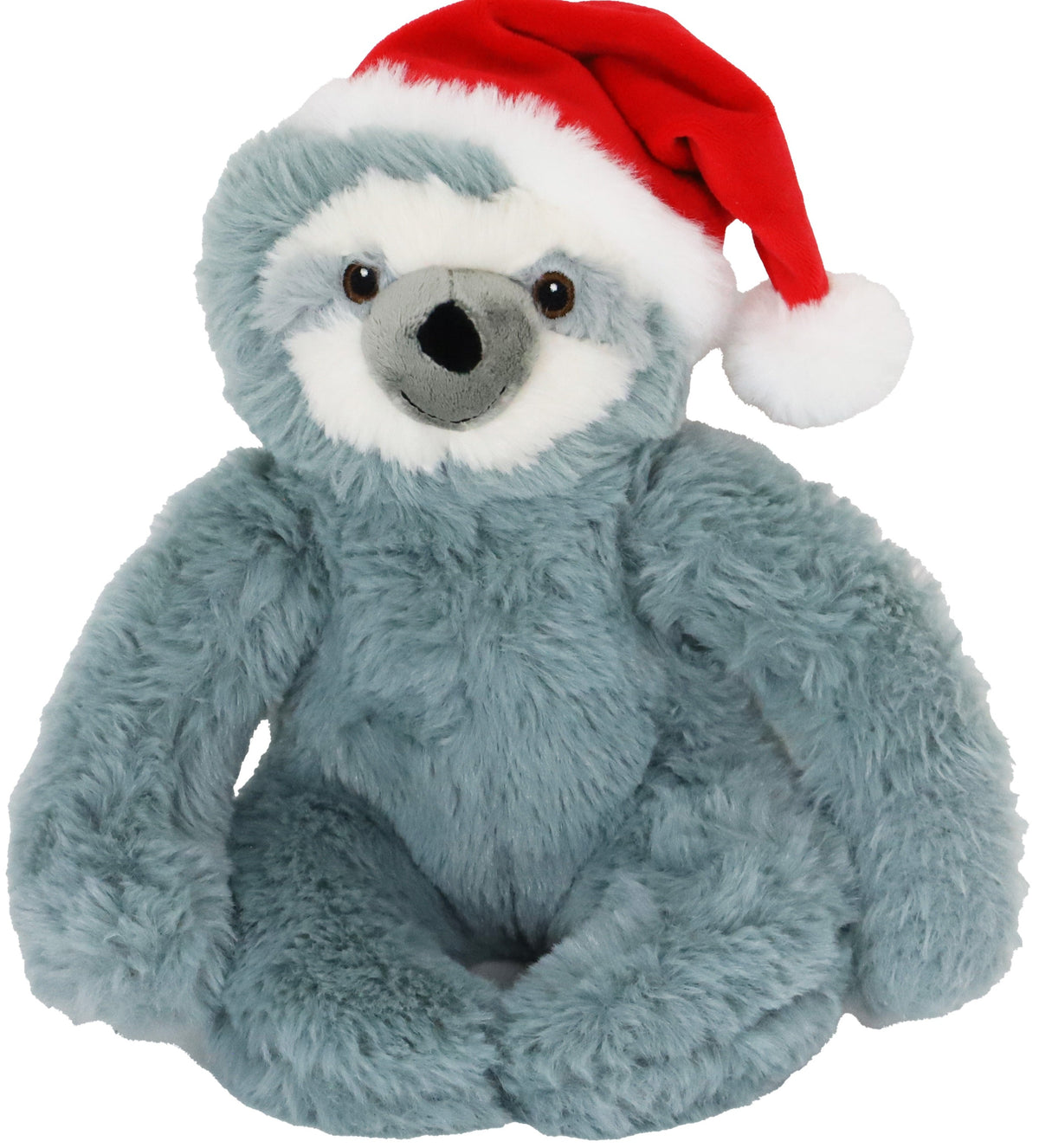 luiaard pluche met kerstmuts grijs 32cm