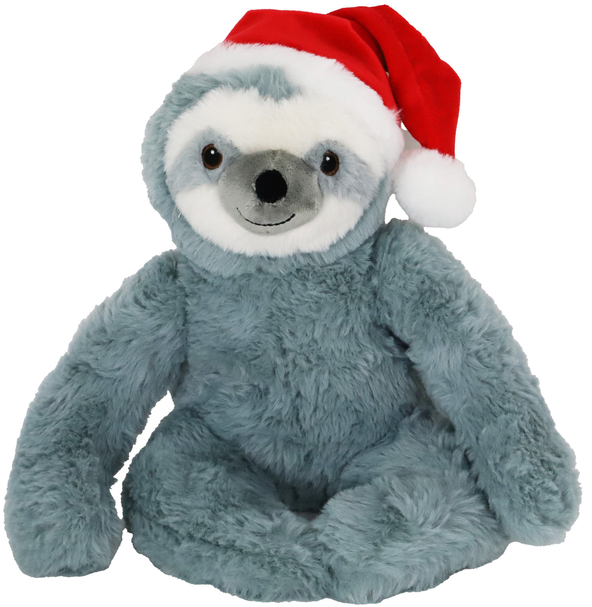 luiaard pluche met kerstmuts grijs 40cm