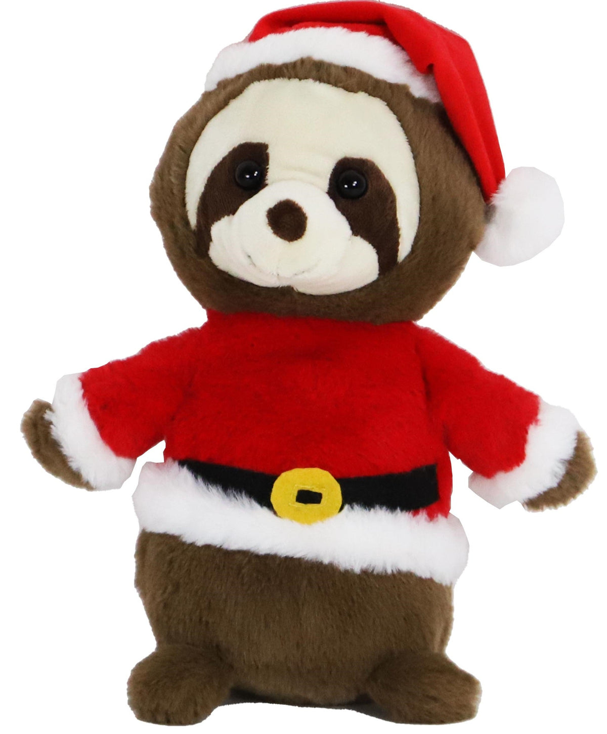 luiaard pluche met kerstpak bruin 32cm