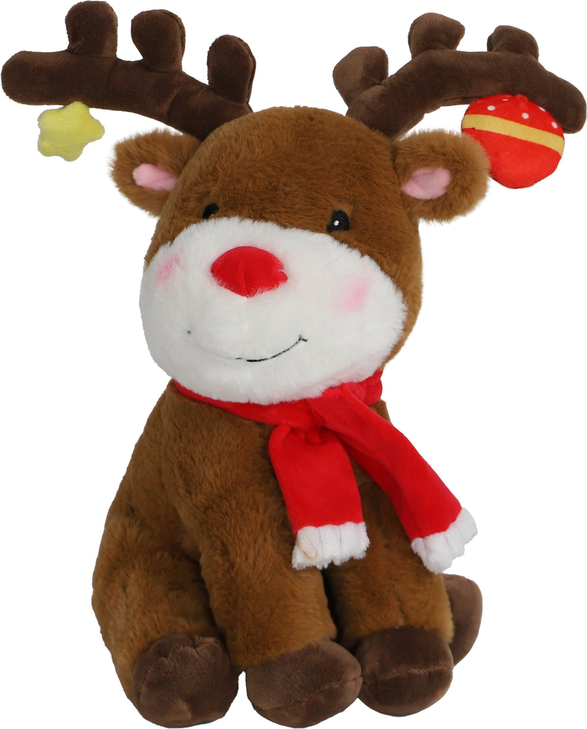 kerstsplgd rendier+bel+piep bruin 25cm