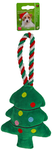kerstboom+floss touw groen/rood 35cm