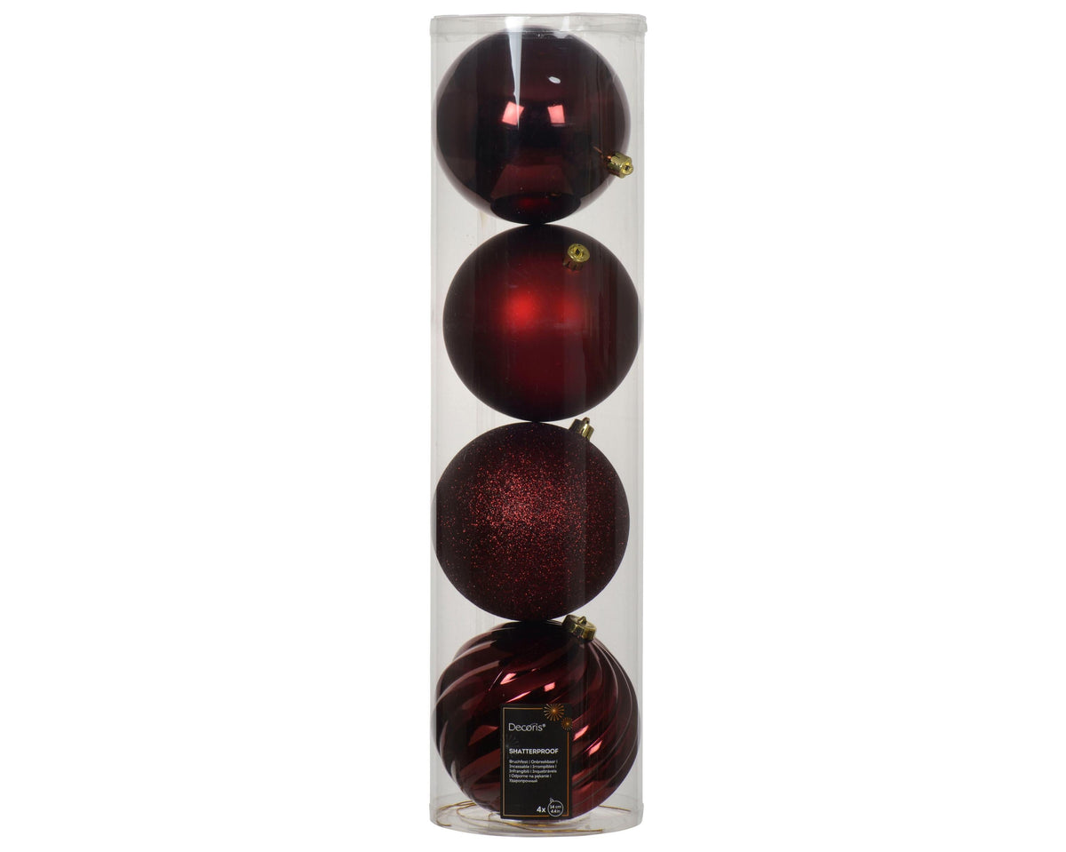 kerstballen shatterpoof d.14cm mixtube a 4 ossenbloed