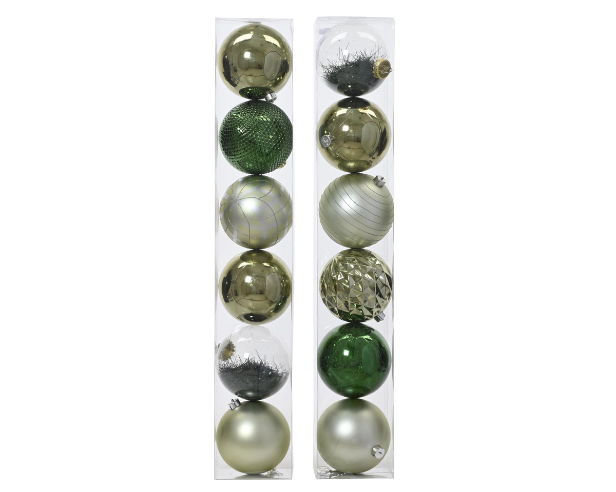 kerstballen shatterpoof d.15cm mixtube a 6 groen