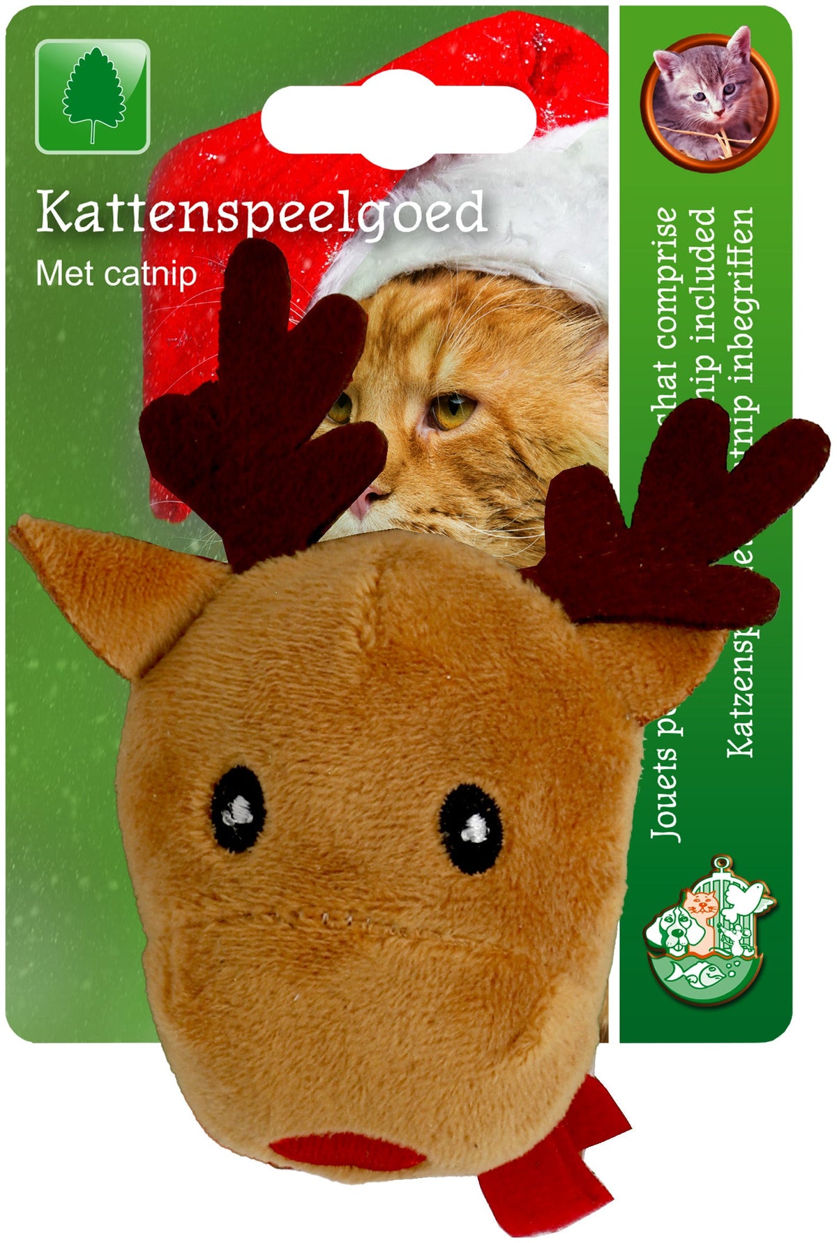 rendier kerst+catnip bruin 11cm