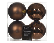 kerstballen polystyreen sh-mt mix espresso d.10cm koker a 4 stuks