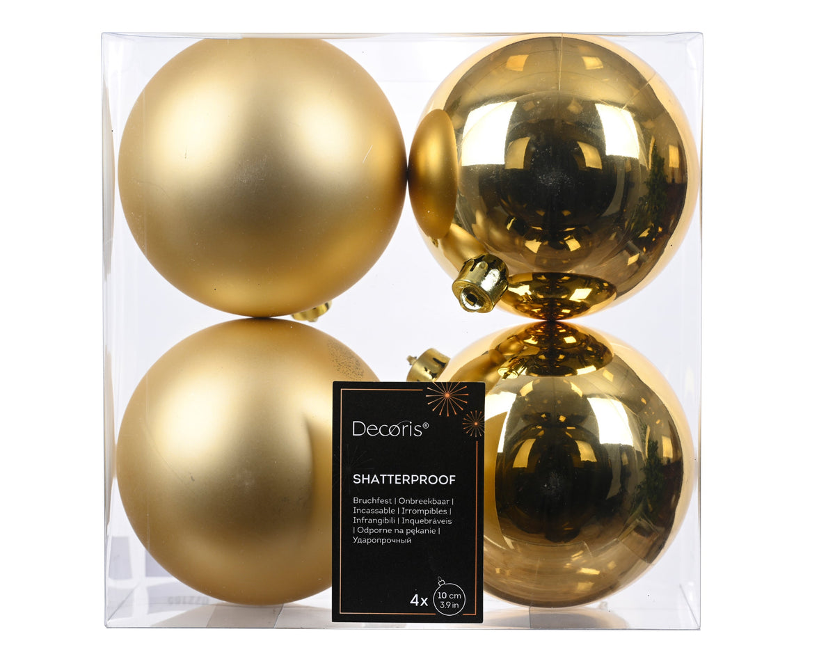 kerstballen polystyreen mix licht goud d.10cm koker a 4 stuks