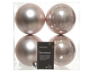 kerstballen polystyreen mix poederroze d.10cm koker a 4 stuks
