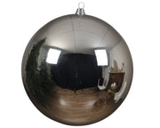 kerstballen polystyreen shiny zilver d.14cm