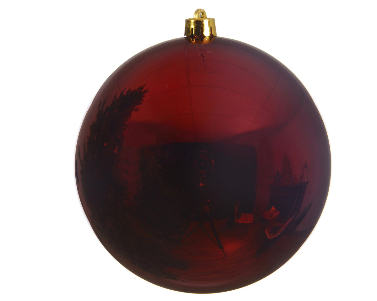 kerstballen polystyreen shiny d.14cm ossenbloed