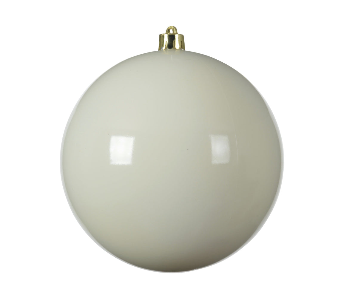 kerstballen polystyreen shiny wolwit d.14cm