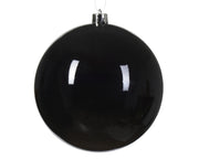 kerstballen polystyreen shiny zwart d.14cm