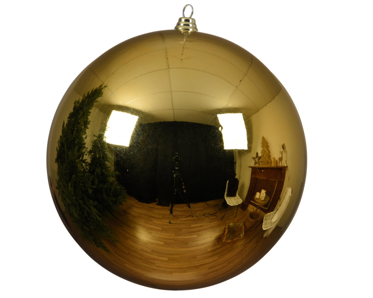 kerstballen polystyreen shiny d.20cm licht goud