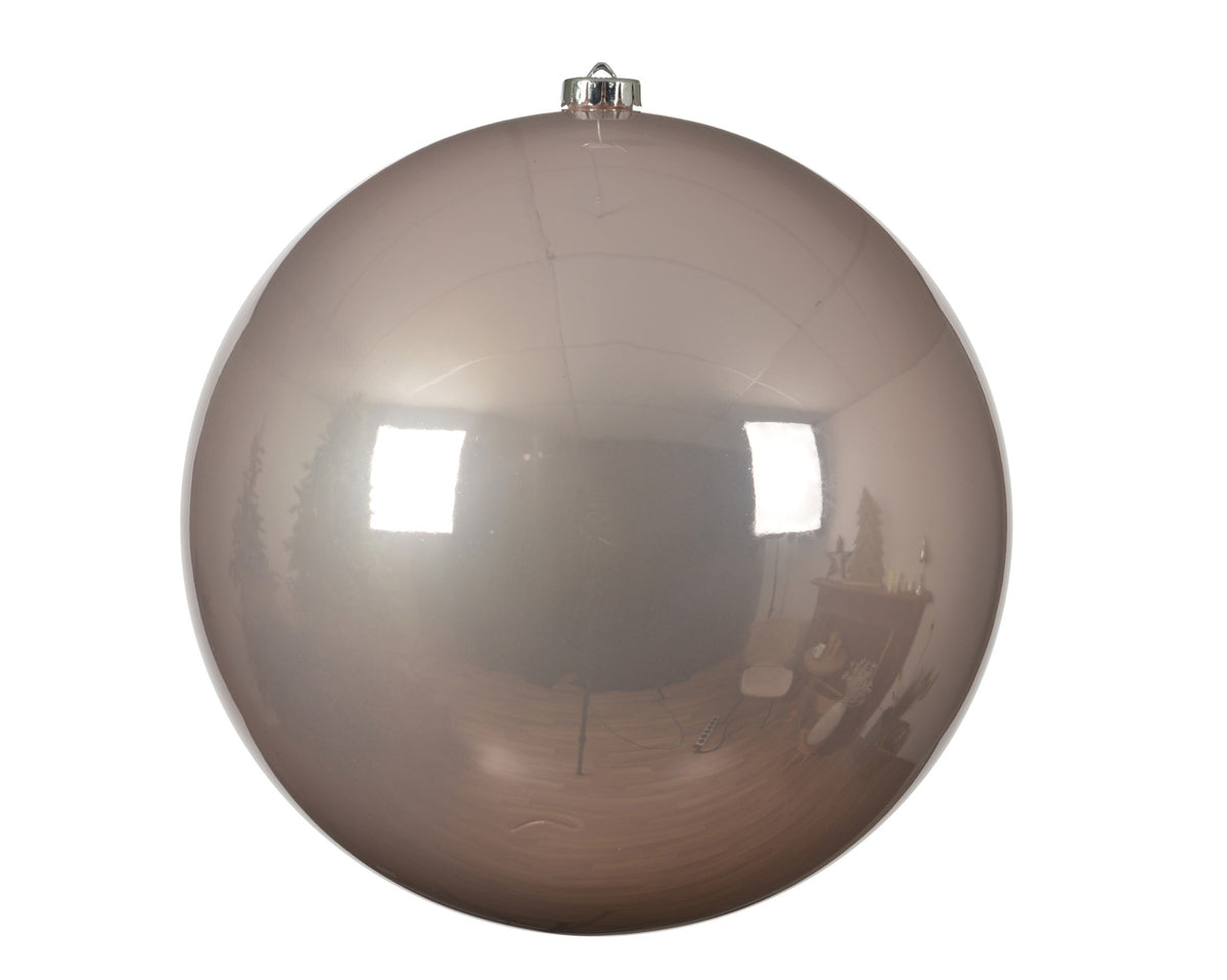 kerstballen polystyreen shiny poederroze d.20cm