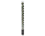kerstballen polystyreen sh, mt, gl mix rosemarijn d.3cm koker a 14 stuks
