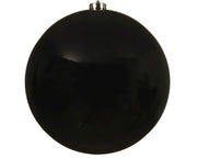 kerstballen polystyreen shiny zwart d.20cm