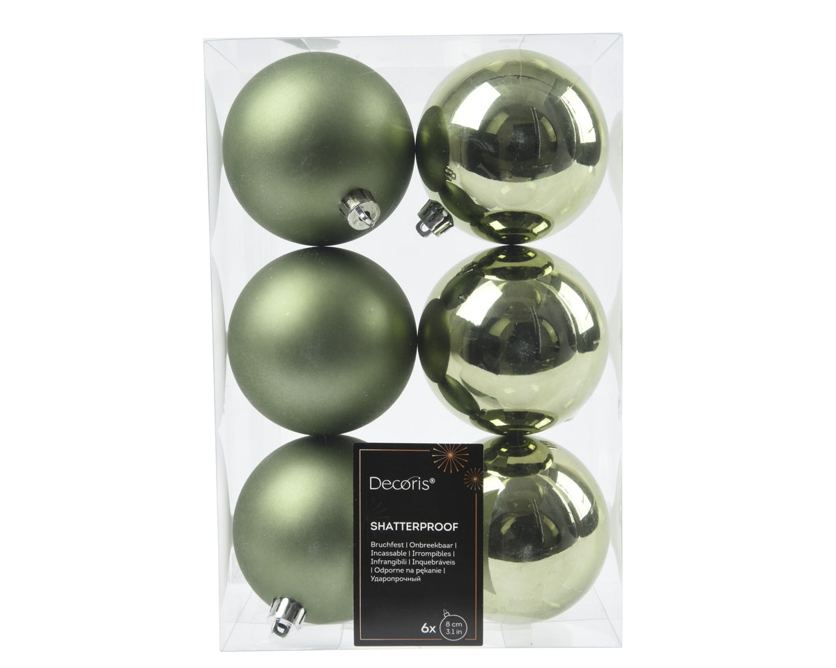 kerstballen polystyreen sh, mt mix rosemarijn d.8cm koker a 6 stuks