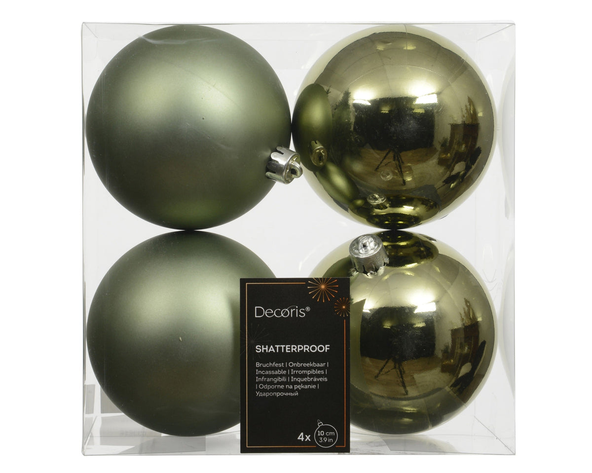 kerstballen polystyreen sh, mt mix rosemarijn d.10cm koker a 4 stuks
