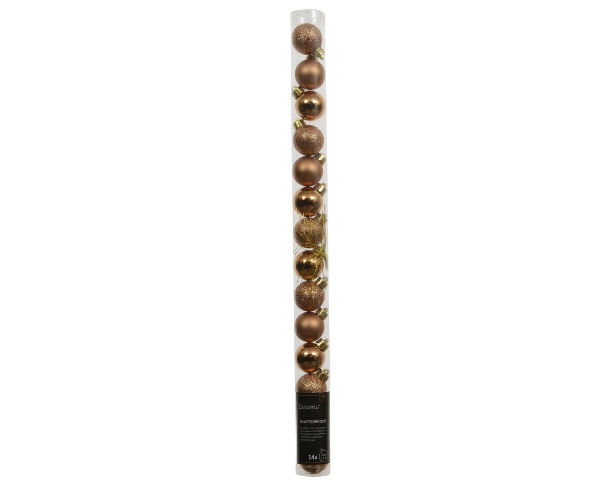 kerstballen polystyreen sh-mt-gl mix brandy d.3cm koker a 12 stuks