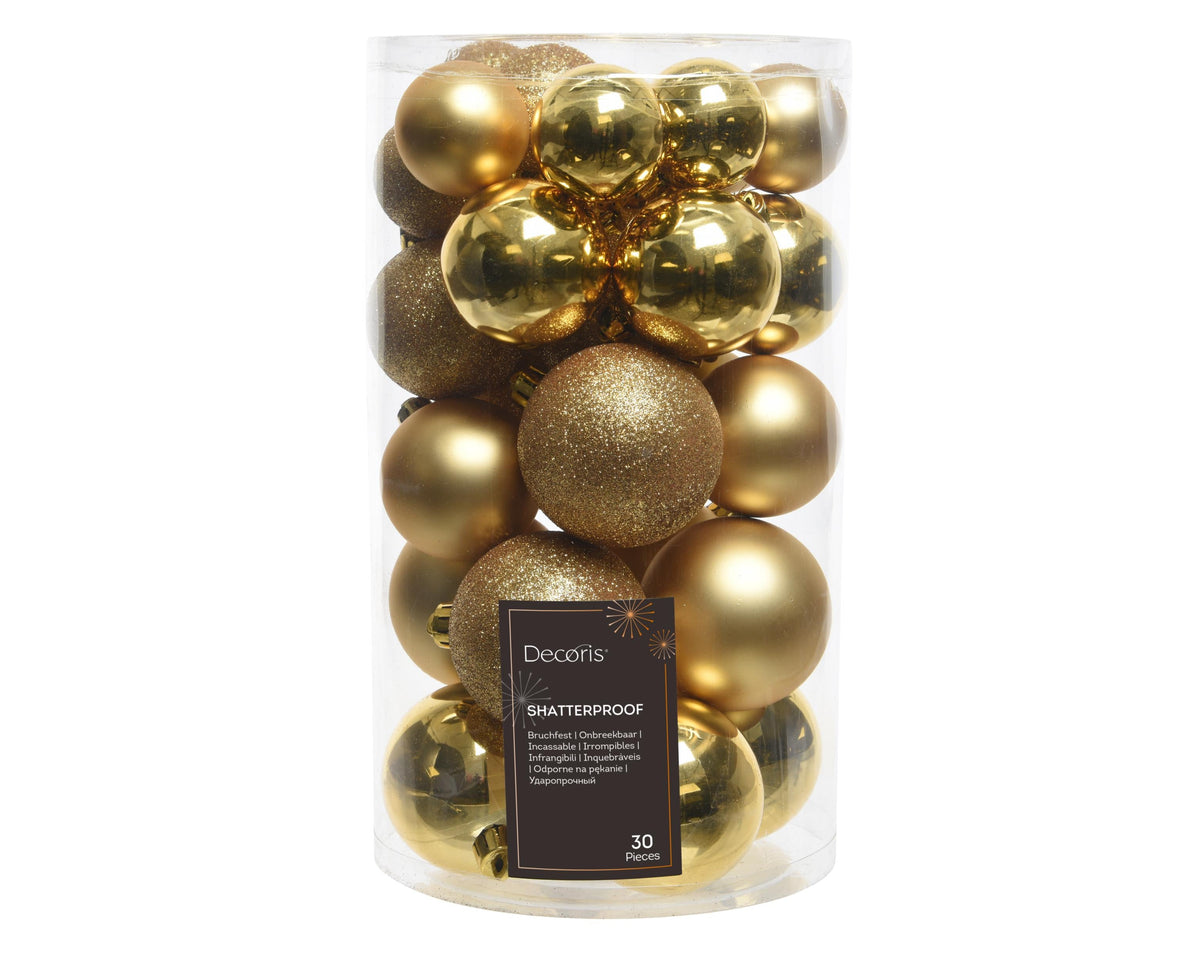 kerstballlen shatterproof mixtube a 30 licht goud