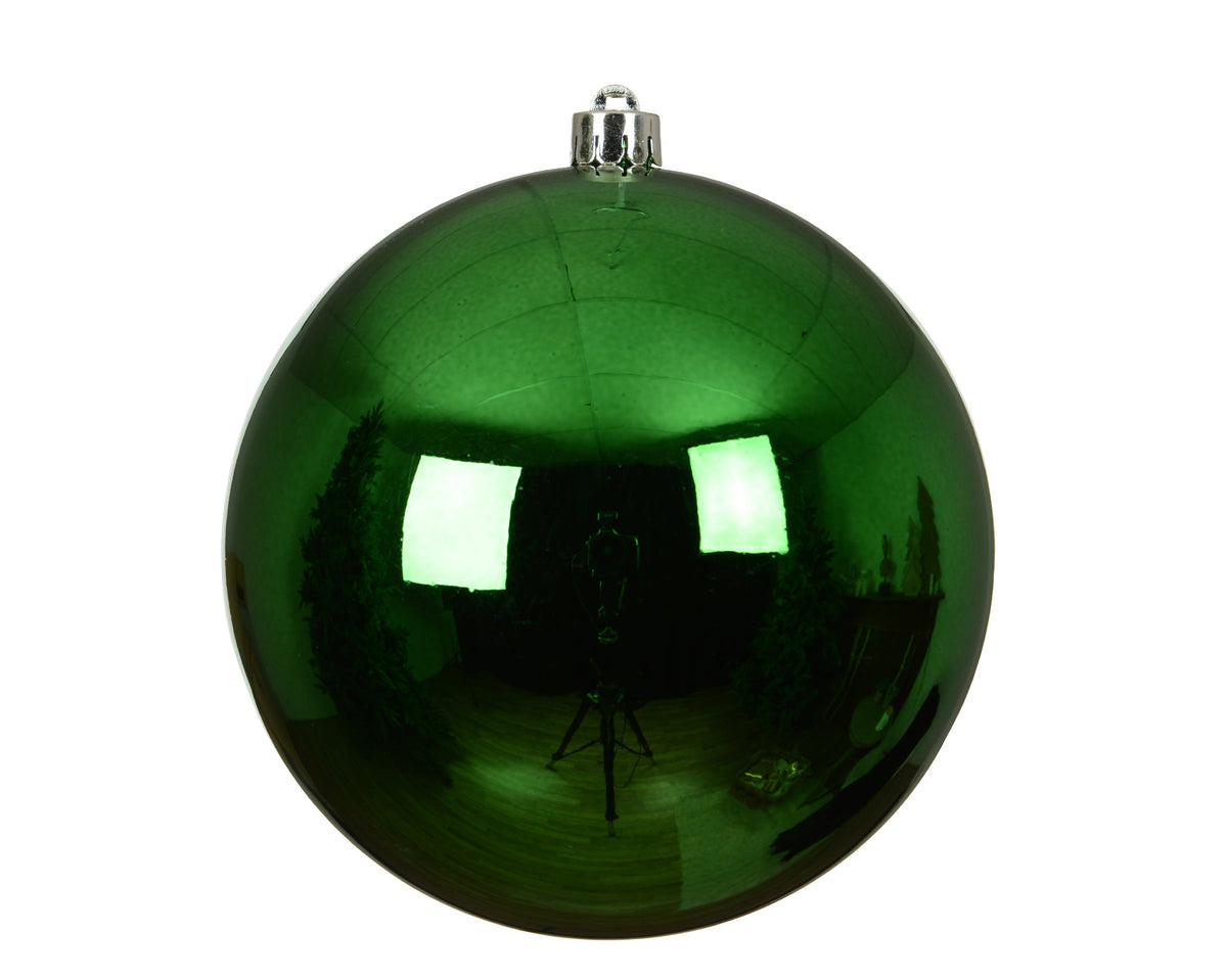 kerstballen polystyreen shiny jolly groen d.14cm