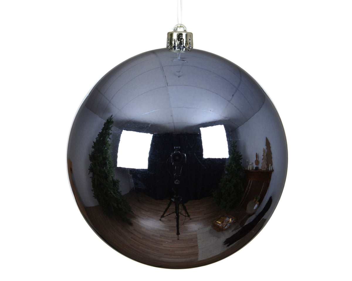 kerstballen polystyreen shiny ochtend blauw d.14cm