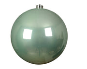 kerstballen polystyreen enamel mintgroen d.20cm