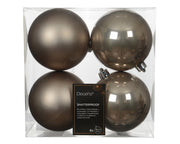 kerstballen polystyreen enamel - matt mix smokey parel d.10cm koker a 4 stuks