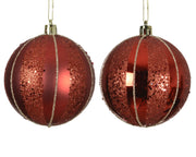 kerstbal plastic shiny - matt 2col ass kerstrood d.8cm