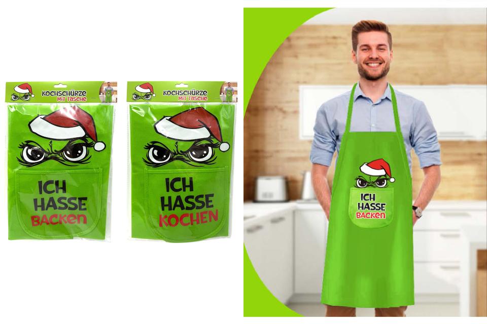 kochschürze weihnachten "festtagsmuffel" mit tasche, 2 designs