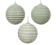 bal op draad foam bauble polystyrene 3ass mintgroen d.8cm