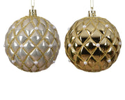 bal op draad pp shiny bauble polystyrene 2col ass assortie d.8cm