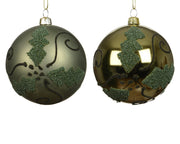 kerstballen polystyreen shiny - matt velvet,baeds 2ass rosemarijn d.8cm
