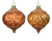 kerstballen polystyreen antique finish beads 2ass brandy d.9cm x h.10.5cm