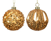 kerstballen polystyreen antique finish 2ass brandy d.8cm