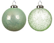 kerstballen polystyreen transparent,shiny beads 2ass mintgroen d.8cm
