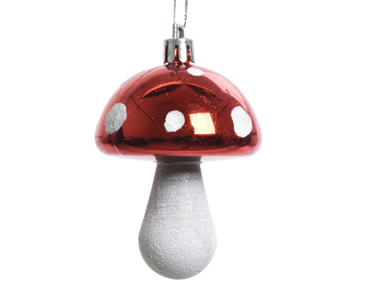 paddenstoel plastic glitter rood/wit d.5cm x h.7.5cm